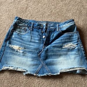 Button up denim skirt